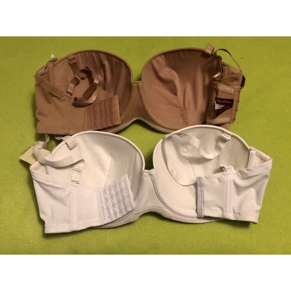 Hips & Curves 5-Way Convertible Bra Bras White & Skin Color 40D Strap Strapless - Picture 2 of 5
